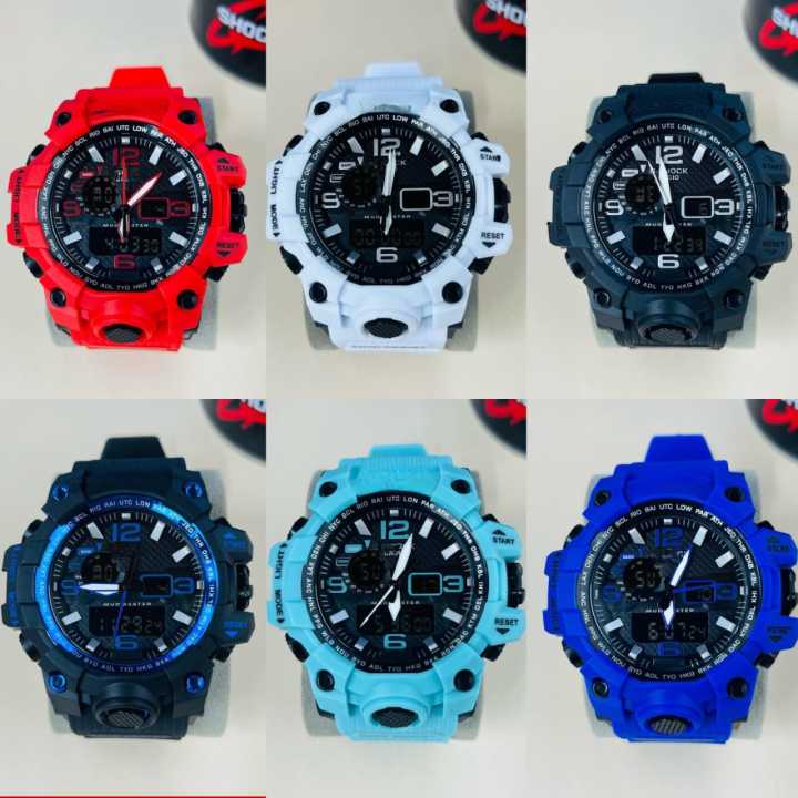 Sport Brand Men Sports Watches Dual Display Analog Digital LED Electronic Quartz Wristwatches Waterproof Swimming Military Watch