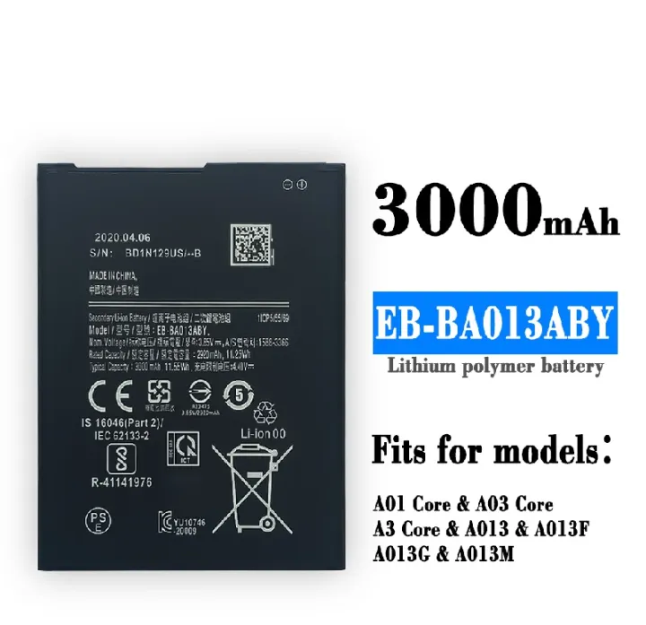 Samsung%20Galaxy%20A01%20Core%20SM-A013F/DF%20A03%20Core%20A3%20Core%20%20EB-BA013ABY%203000mAh%20-%20Image%202