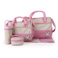 5pcs Fashionable Mother's Maternity Bag Baby Diaper Bag Sets Large-capacity Baby Stroller Nappy Bag Mommy Bag | IStorez LMH 5044. 