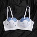 Beauwear Free Return Whole Sale Appliques Demi Bra for Woman Contrast Color Underwear Big Size 85C-110C Half Cup Lingerie. 