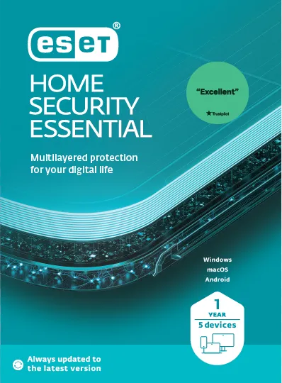 ESET| Home Security Essential | 5 User | 1 Year | Email Delivery