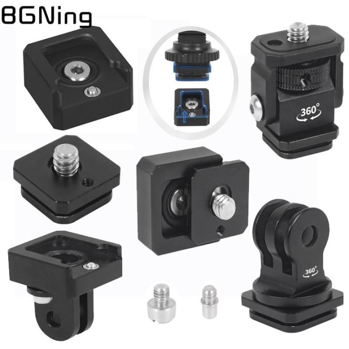 Tripod Adapter Cold Shoe Mount 1/4" Arri Anti-Loose Quick Release Swivel For Camera Flash Mic Holder