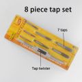 Professional 8pcs Tools DIY Metric Thread Tap Set Hand Tapping Tools Metal Screw Hole Tap Drill Set For Seven Tap Sizes. 