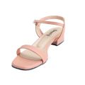 Sheoly Women Nude Pink Heel Sandals - Bella Normal Ankle Strap. 