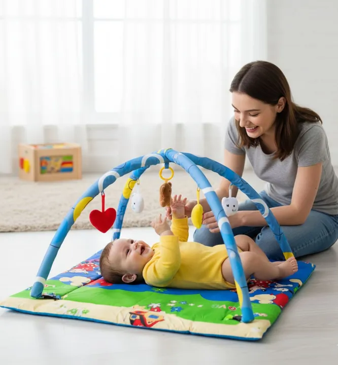 Baby%20Play%20Gym%20(82cm%20x%2082cm)/%20Twist%20and%20Fold%20Activity%20Gym/%20Toys%20Deluxe%20Gym/%20Super%20Deluxe%20Activity%20Gym%20Play%20Mat,%20Classic%20Toys%20-%20Image%202