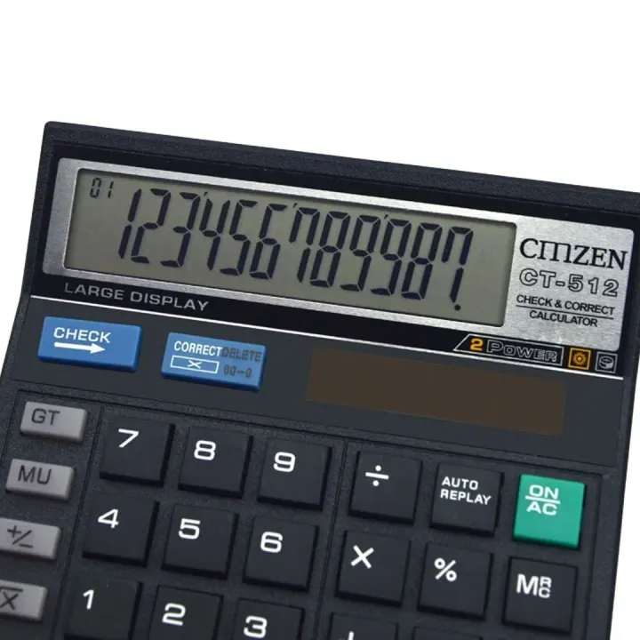 Citizen 12 Digits Calculator - Large 12-Digit CT 500 Calculator With ...