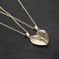 Couple Love Heart Stitching Pendant Girlfriend Boyfriend Chain Necklaces gift. 