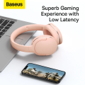 Baseus D02 Pro Wireless Headphones Bluetooth Earphone 5.0 Foldable Headset Sport Headphone Gaming Phone - Pink 6 Months Warranty. 