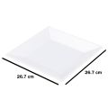 melamine plates white square  26.7 cm. 