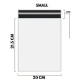 WHITE Shipping Bag Poly Mailer Flyers Upto 500 Bags [20cm x 21.5cm+4cm - SMALL] Courier Bags With Self-Seal Adhesive Strip Storage Daraz Bags Plastic Poly Envelope Mailer Bag Postal Safe Mailing Bags - 10 Bags, 25 Bags, 100 Bags, 500 Bags Available. 