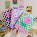 Chinatera 11 inch Bag Korean Style Checkerboard Pattern Cute Bear wer Tablet Sleeve Pouch Women Girls Travel Portable Zipper Leather Laptop for Protective Cover iPad Case. 