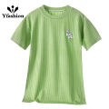 Yfashion Girls Cotton Nightdress Summer Short Sleeves Air-conditioning Casual Pullover Nightgown For 2-8 Years Old Kids. 