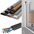 1M Practical Self-Adhesive Floor Cable Cover PVC Flame-Retardant Wire Protector Hide Anti Extrusion Wire Conduit. 