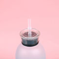 Frosted Panda Bear Cup 1000ml Water Bottles With Straw Leak-proof Protein Shaker. 