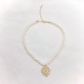 【Special offer】Vintage Girl's Court Hollow Love Cross Pendant Pearl Necklace Chockr Clavicle Chain Necklace Women. 