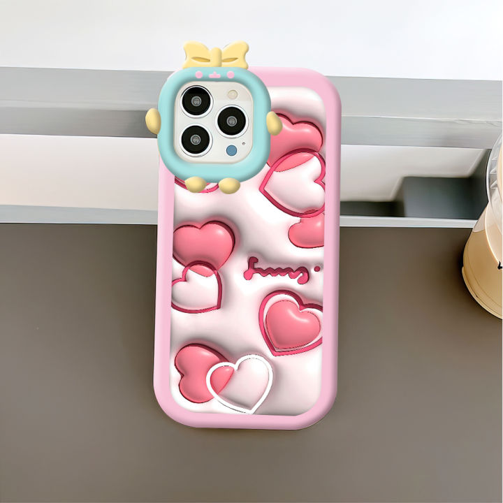 DuBaiNi%20For%20Realme%20C15%203D%20Luxury%20Lover%20Heart%20Case%20Bowknot%20Mobile%20Phone%20Soft%20Silicone%20Phone%20Cases%20Shockproof%20Back%20Cover%20Girl%20-%20Image%205