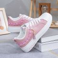 2023Spring and Autumn New White Shoes Soft Sole Sneakers Older Children's Flat Junior High School and Elementary School Students Low-Top Girls' Casual Shoes. 