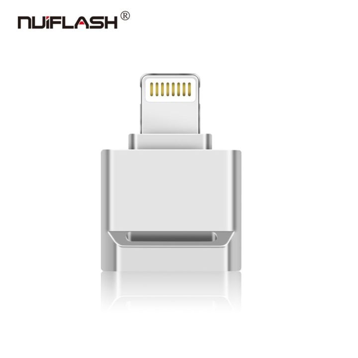Silver】 Nuiflash usb 2.0 to lightning OTG Data Adapter For iPhone 11 Pro XR X 8 7 Tablet Converter Data SD Card Disk