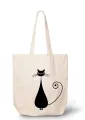 Cat Love Tote Bag - Eco-Friendly Zipper Bag with Inside Pocket. 