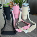 Water Bottle Carrier Bag Compatible with 40oz Tumbler with Handle, Water Bottle Holder with Adjustable Shoulder Strap. 