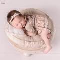 Mini Stool Newborn Photography Props Retro Posing Furniture Elegant 0-3 Month Babies Decorations Tiny Sofa Seat Wooden Chair for Boy or Girl. 