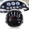 Oil Pressure Gauge 52MM/2in IP67 0-5BAR 0-73PSI Meter with Smart Alarm for Cars/Yachts/Boats. 