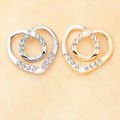 Square Scarf Buckle Shiny Women Love Heart Shawl Knotted Ring Clip. 