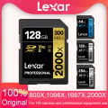 Lexar SD Card 800X 32GB 64GB V10 1667X V60 U3 C10 2000X V90 SDXC Flash Memory Card 1066X V30 UHS-II For 3D 4K Digital Camera. 