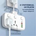 LDNIO Power Socket SC2413 Extension Plug with USB 20W Socket Extension Cord Universal Outlets 1 PD & QC3.0 & 2 Auto ID. 