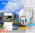 4MP Full HD PTZ WiFi Camera H.265 Auto Tracking-Wireless IP Camera 4x Digital Zoom AI human Detection Dual Light Source. WS. 