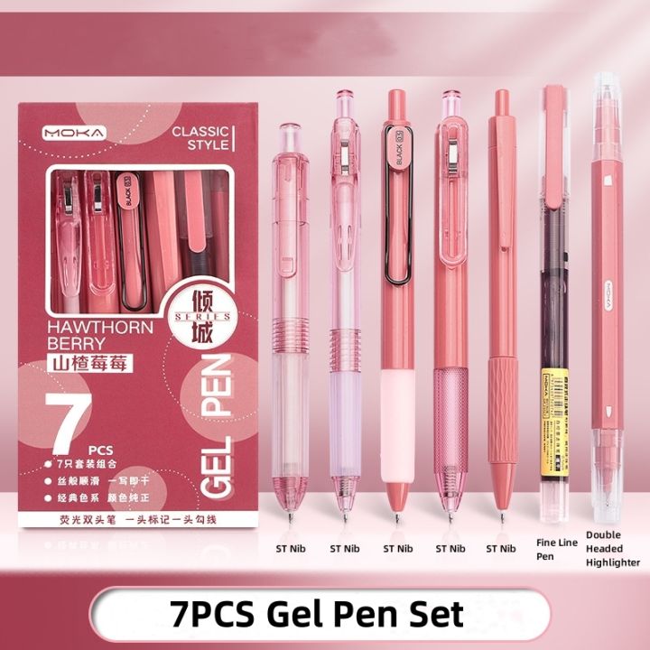 RHS%20Online%207PCS%200.5mm%20Press%20Gel%20Pen%20Black%20Ink%20Quick-Drying%20ST%20Nib%20Writing%20Smoothly%20Signature%20Student%20Pens%20Set%20-%20Image%204