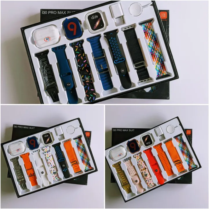 i30%20pro%20max%20suit%2011%20in%20one%20set%20with%20airpods%20wireless%20charger%20smart%20watch%20pro%202.3%20inch%207%20in%201%20strap%20watch%20G9%20relojes%20inteligentes%20-%20Image%202