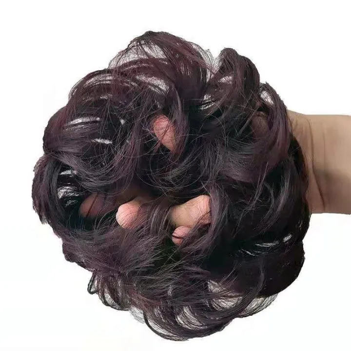 Real%20Fake%20Hair%20Ring%20Rubber%20Band%20Hair%20Bun%20Hair%20Pull%20Flower%20Small%20Ball%20Flower%20Bud%20Fluffy%20Curly%20Big%20Hair%20Ring%20-%20Image%203
