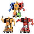 〓Official IP Authorization〓COD〓0783-375 Children's Toy Transforming Alloy Pull-back Robot Engineering Team 5-in-1 Assembly 〓COD〓. 