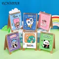 Life Planning Desk Calendar 2023-2024 Cute Animal Mini Desk Calendar Daily Schedule for Office School Classroom Supplies Twin-wire Binding. 
