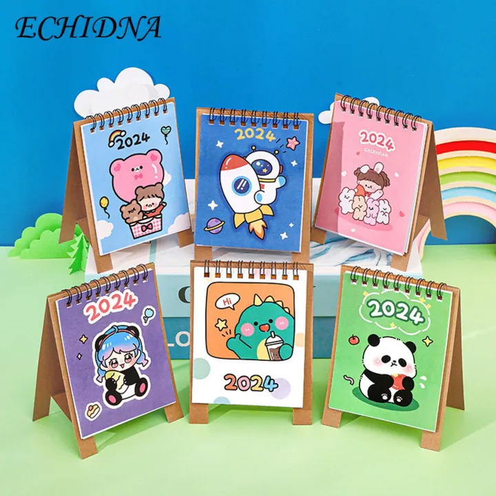 Life Planning Desk Calendar 2023-2024 Cute Animal Mini Desk Calendar Daily Schedule for Office School Classroom Supplies Twin-wire Binding