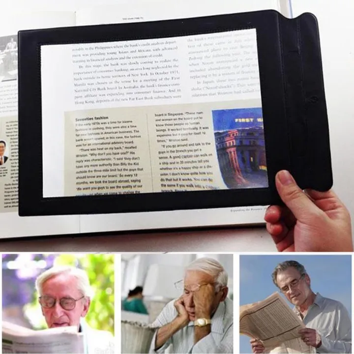 3X A4 Paper Size Magnifying Glass, PVC Plastic Full Page