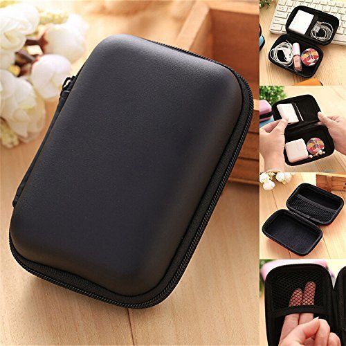 Leather Protective Case USB Cable Earbuds Pouch Box Earphone Accessories Earbuds , Earphone , Handsfree , Usb Cbel Chager pouch box wallet handsfree box holder
