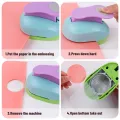 Manual DIY Paper Cutter Punch Round Hole Embossing Device Children Educational Embossing Machine Card Making Student Stationery. 