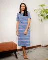 Robbie T Dress- Blue Stripe. 