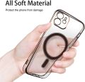 For iPhone 14 Pro Max iPhone 14 Plus iPhone 13 Pro Max iPhone 12 Pro Max iPhone 11 Pro Max Plating Clear Phone Case Magsafe Support Wireless Charging Magsafe Magnetic Shell Back Cover. 