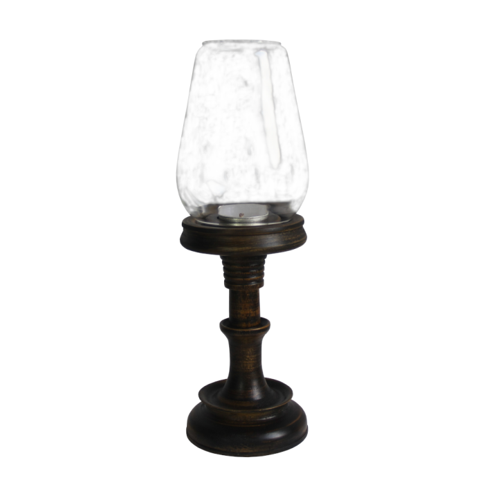 Windproof Wooden Candle Holder with Chimney - Carriable Tabletop Elegance