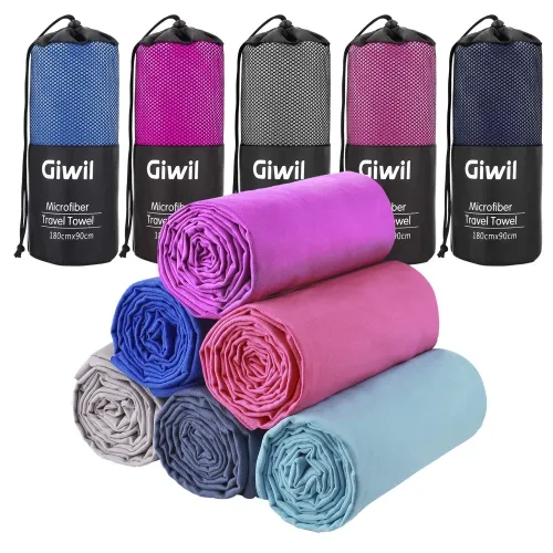Microfiber Beach Towel, Giwil Travel Sports Towel Ultra Absorbent and Quick Dry Towel