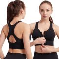 Women Zip Front Sports Bras Push Up Yoga Underwear Vest Wireless Post-Surgery Bra Active Yoga Gym Workout Top Plus Size. 