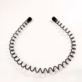 Hair Bands for Men and Women Metal Head Bands Wavy Hair Band, Spring Hair Hoop Black. 