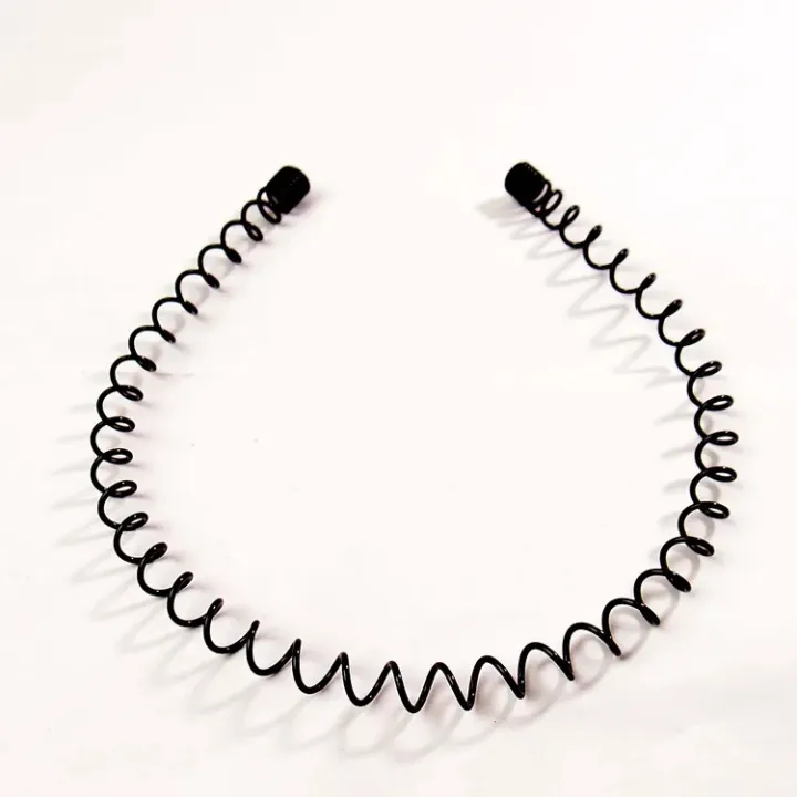 Hair Bands for Men and Women Metal Head Bands Wavy Hair Band, Spring Hair Hoop Black