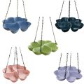Practical Flower Shaped Hanging Bird Feeder Large Capacity Adjustable Chain Bird Feeding Tray Durable Multipurpose Bird Water Drinker Yard Patio. 