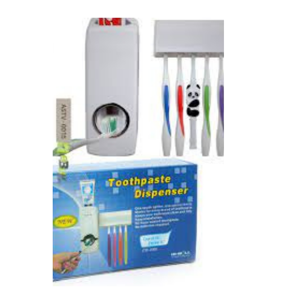 Auto Toothpaste Squeezer & Dispenser + 5 Toothbrush Holder Set With ...