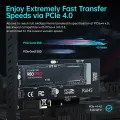 M.2 NVME SSD to PCI-E 4.0 3.0 GEN4 GEN3 Full SpeedAdapter, 64Gbps SSD PCIe 4.0 X4 Expansion Card for Desktop PC. 