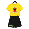 Kids Tops polyester quick dry Sesame Street COOKIE MONSTER Design T Shirt Children's Set Girls Cartoon Boys Print T shirt Baby. 